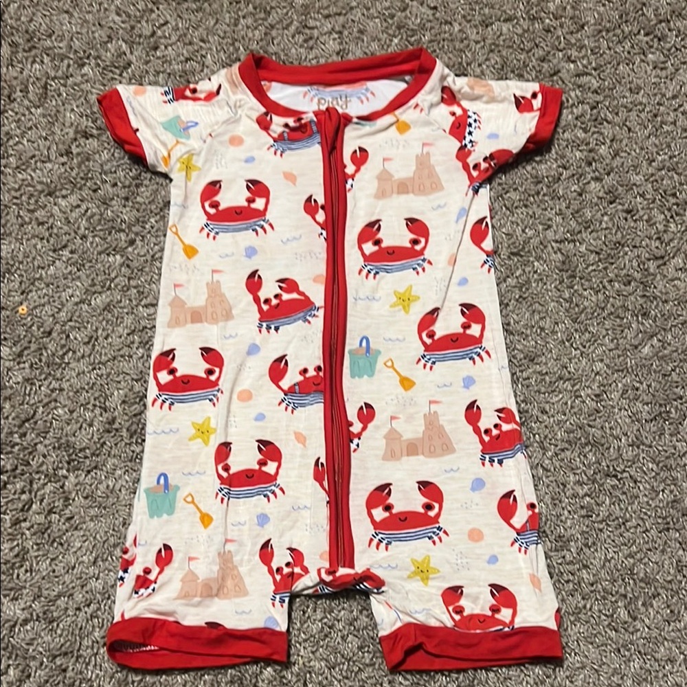 Little Sleepies Shortie crab print 2t
